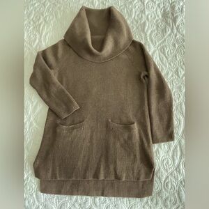 Ann Taylor Cowl Neck Wool Blend Sweater, Taupe, Size XS